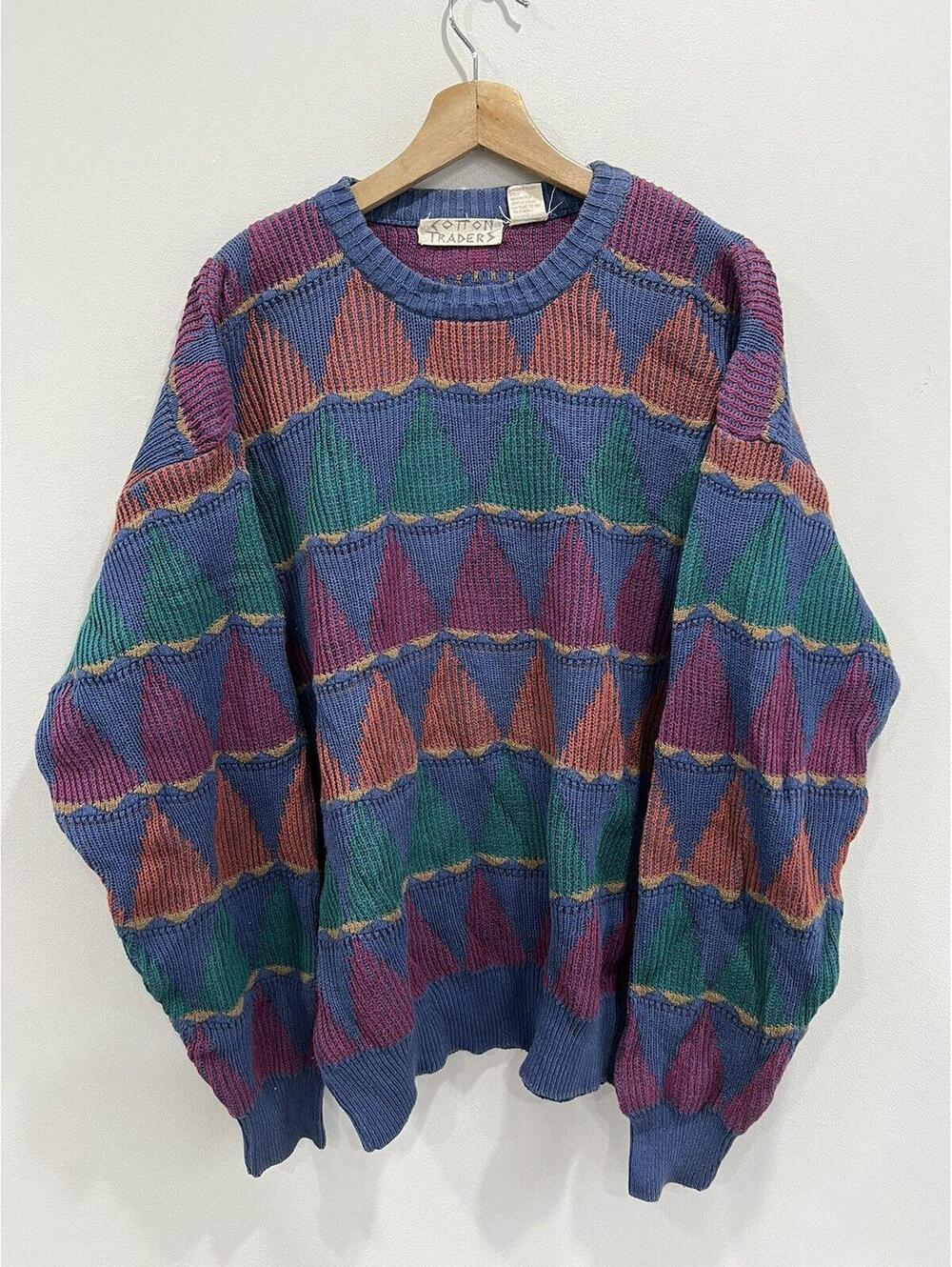 Vintage Cotton Traders Knit Sweater Multicolor coogi
